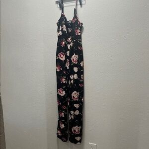 Floral Black Jumpsuit